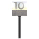 Front view of the Modern Collection's checkstand cube. Custom numbers available. Shown checkstand poll is sold separately.