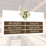Traditional Collection's double-sided hanging aisle marker sign with digitally printed dimensional brown text on 6 mil PVC.