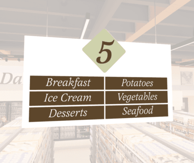 Traditional Collection's double-sided hanging aisle marker sign with digitally printed dimensional brown text on 6 mil PVC.