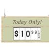 Traditional Collection's hanging promo sign has two sets of clear J-tracks at the top/bottom with the insert is on one side.