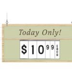 Traditional Collection's hanging promo sign has two sets of clear J-tracks at the top/bottom with the insert is on one side.
