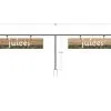 Natural Collection's T-Bracket outrigger dimensions are 13.75" tall by 48" wide. The hanging sign is 4" tall by 19" wide.