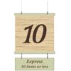 Traditional Collection's double-sided checkstand sign with text "Express Lane," and "10 items or less," printed on 6 mil PVC