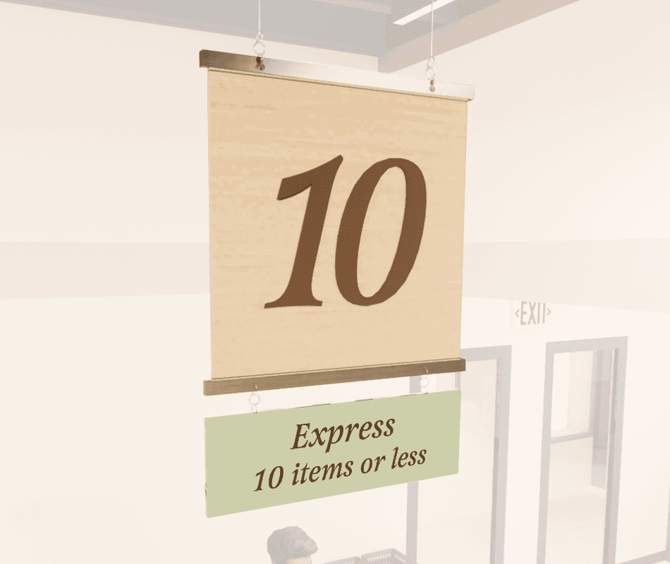 Checkstand Sign (Traditional) - Express Shop2It Retail - Checkstand Sign (Traditional) - Express