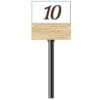 Traditional Collection's white acrylic checkstand cube with customizable numbers printed on the front and back sides.