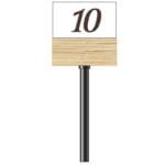 Traditional Collection's white acrylic checkstand cube with customizable numbers printed on the front and back sides.