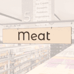Modern Collection grocery store décor layout with aisle outrigger highlighted. Set of 44 aisle directory outrigger signs.