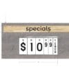 Modern Collection's hanging promotional sign that is overall 23.5 " tall by 47.5" wide. The header is 4.25" tall by 45" wide