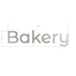 Modern collection's Bakery dept. wayfinding sign large wall copy dimensional letters measuring about 28" tall by 105" wide.
