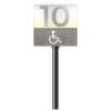 Modern Collection's checkstand cube with ADA symbol on all four sides of the base. Easily mounts to the checkstand pole.
