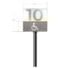 Modern Collection's check stand cube for ADA Lane that is 11.5" tall by 11.5" wide with a base that is 5" tall.