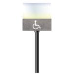 Modern Collection's check stand cube for ADA Lane side view with the right and left sides of the checkstand left blank.
