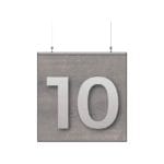 Modern Collection's double sided hanging checkstand sign with a digital printed on a vinyl-wrapped wood.