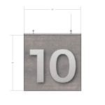 Modern Collection's double sided hanging checkstand sign that is 23" tall by 23" wide. The edges are finished to match.