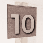 Modern Collection's double sided hanging checkstand sign with a digital printed on a vinyl-wrapped wood.