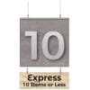 Modern Collection's double sided hanging checkstand sign for the Express Lane that is digitally printed on vinyl-wrapped wood