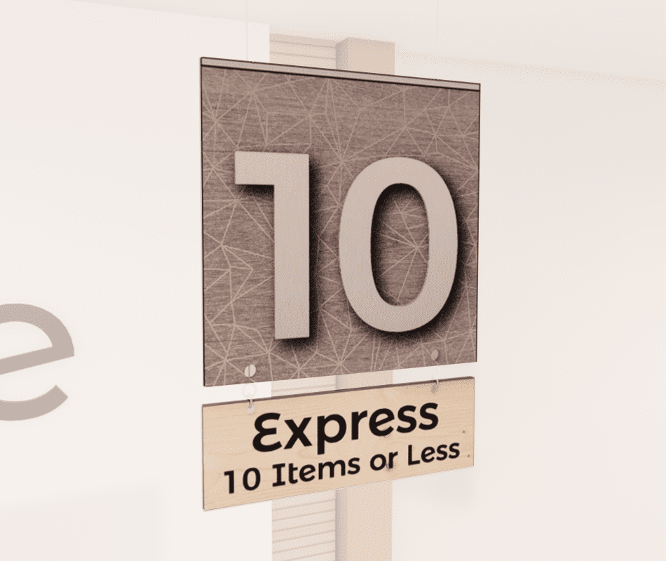 Checkstand Sign (Modern) - Express Shop2It Retail - Checkstand Sign (Modern) - Express