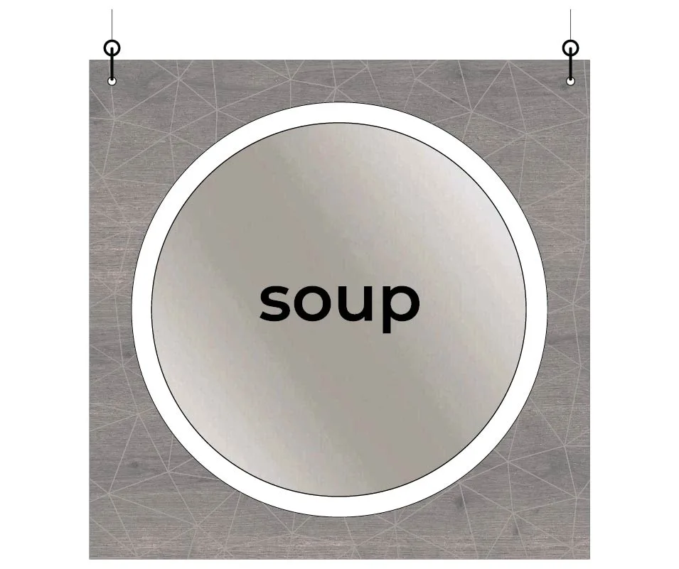 Department Sign, Hanging (Modern) - Large, Soup Shop2It Retail - Department Sign, Hanging (Modern) - Large, Soup