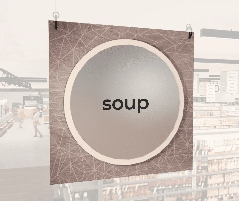 Department Sign, Hanging (Modern) - Large, Soup Shop2It Retail - Department Sign, Hanging (Modern) - Large, Soup