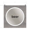 Modern Collection's single sided deptartment with text "beer" sign that is 30" tall by 30" wide vinyl-wrapped wood core.