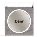 Modern Collection's single sided deptartment with text "beer" sign that is 30" tall by 30" wide vinyl-wrapped wood core.