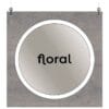 Modern Collection's single sided large department with text "floral" that is digitally printed on vinyl-wrapped wood core.
