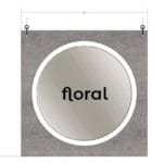Modern Collection's single sided department with text "floral" sign that is 30" tall by 30" wide vinyl-wrapped wood core.