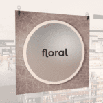 Modern Collection's singled sided large department sign with digitally printed text "floral" centered on a circular overlay