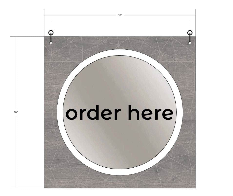Department Sign, Hanging (Modern) - Large, Order Here Shop2It Retail - Department Sign, Hanging (Modern) - Large, Order Here