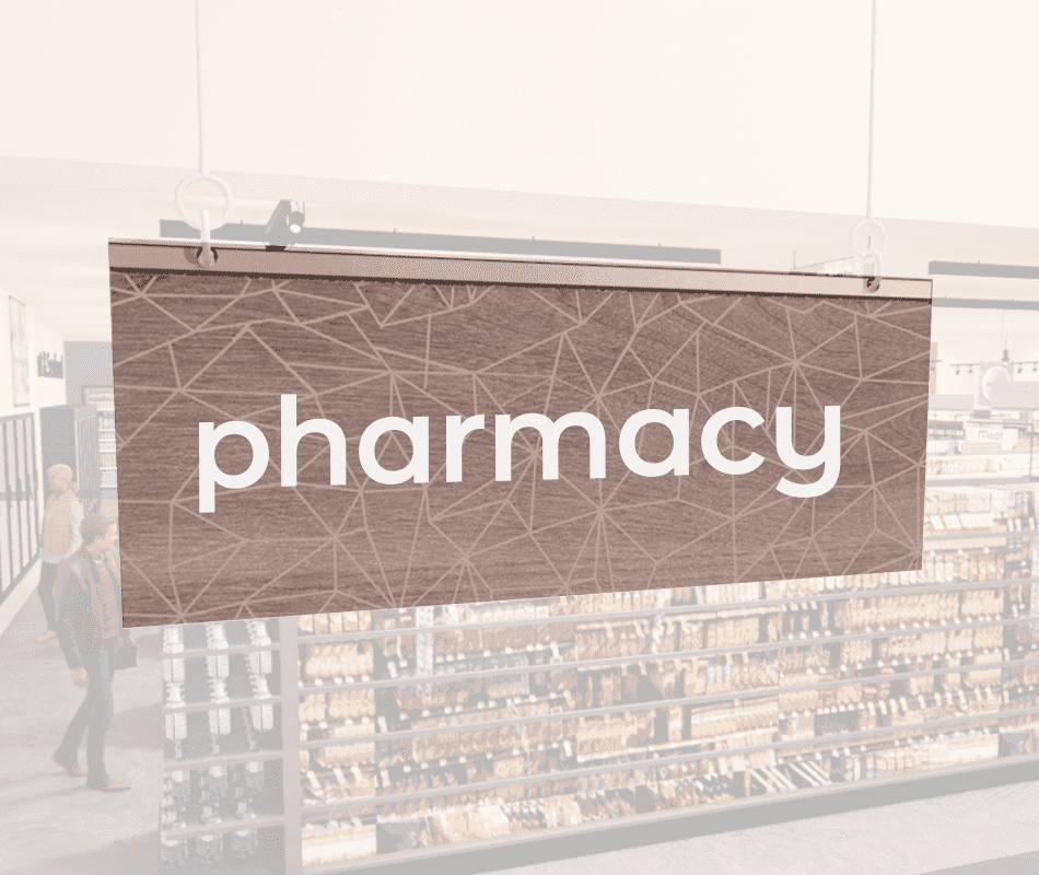 Department Sign, Hanging (Modern) - Small, Pharmacy Shop2It Retail - Department Sign, Hanging (Modern) - Small, Pharmacy