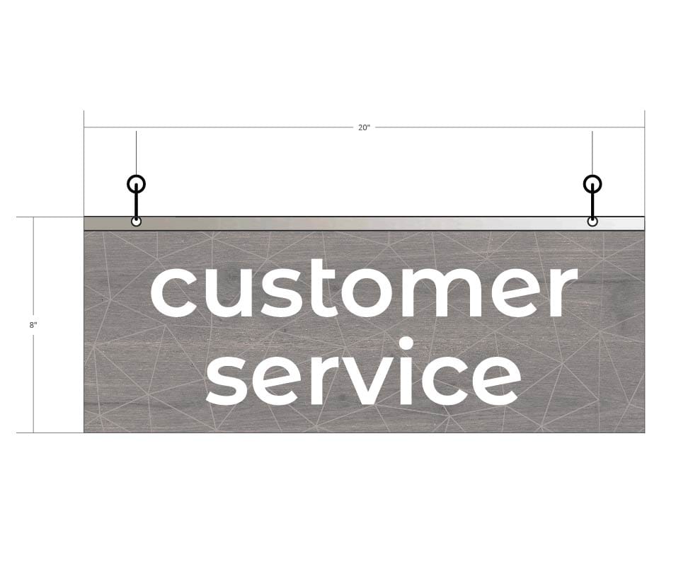 Department Sign, Hanging (Modern) - Small, Customer Service Shop2It Retail - Department Sign, Hanging (Modern) - Small, Customer Service
