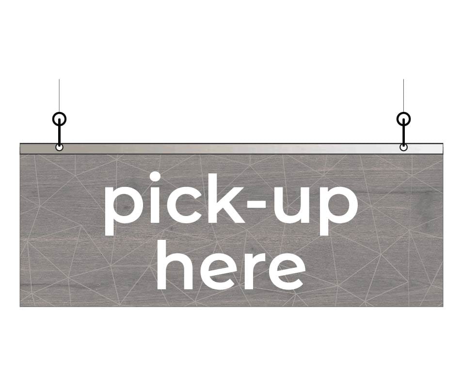 Department Sign, Hanging (Modern) - Small, Pick-up Here Shop2It Retail - Department Sign, Hanging (Modern) - Small, Pick-up Here