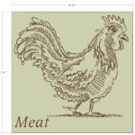 Traditional Collection's wayfinding Meat deptartment sign with overall dimensions 47.5" tall by 47.5" wide.