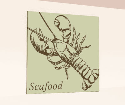 Department Sign, Wall Graphics (Traditional) - Seafood