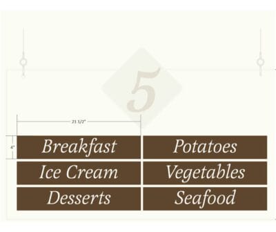 Traditional Collection's aisle marker insert full general library dimensions for the inserts are 4.5" tall by 21.5" wide .