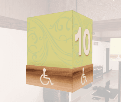 Checkstand light cube for the ADA lane from Shop2It Retail's Natural Collection. The light is made from acrylic and easily mounts to the checkstand pole.