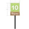 Natural Collection's checkstand cube for the Express Lane that is 15.5" tall by 12" wide and the cube is 11" tall by 11" wide