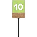 Natural Collection's checkstand cube made of white acrylic with a green media wrapped base & easily mounts to checkstand pole