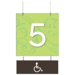 Natural Collection's double-sided hanging ADA Access Lane the pendant background and ADA symbol are digitally printed on PVC
