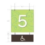 Natural Collection's double sided hanging sign is 23.5" tall by 23.5" wide and digitally printed on 6 millimeter PVC.