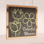 Natural Collection's 31.5 inch square wall-mounted graphic with text "Colorful Blooms" for Floral Department Wayfinding