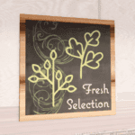 Natural collection wall graphic wall mounted sign with the words "Fresh Selection" for Fresh department wayfinding.