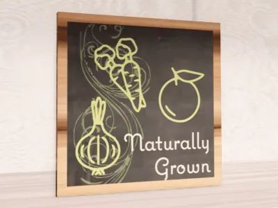 Natural Collection's 31.5 inch square wall-mounted graphic with text "Naturally Grown" for Produce Department Wayfinding.