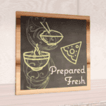 Natural Collection's 31.5 inch square wall-mounted graphic with text "Prepared Fresh" for the Deli Department Wayfinding.