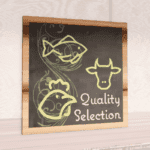 Natural Collection's 31.5" square wall-mounted graphic with text "Quality Selection" for the Meat & Seafood Dept Wayfinding