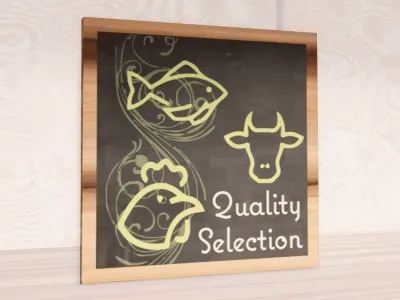 Natural Collection's 31.5" square wall-mounted graphic with text "Quality Selection" for the Meat & Seafood Dept Wayfinding