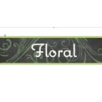 Natural Collection's large 9" tall by 36" wide hanging department sign with text "Floral" for Floral Department wayfinding.
