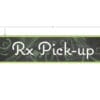 Natural Collection's large 9" tall by 36" wide hanging department sign with text "Rx Pick-up" for Pharmacy Dept Wayfinding.