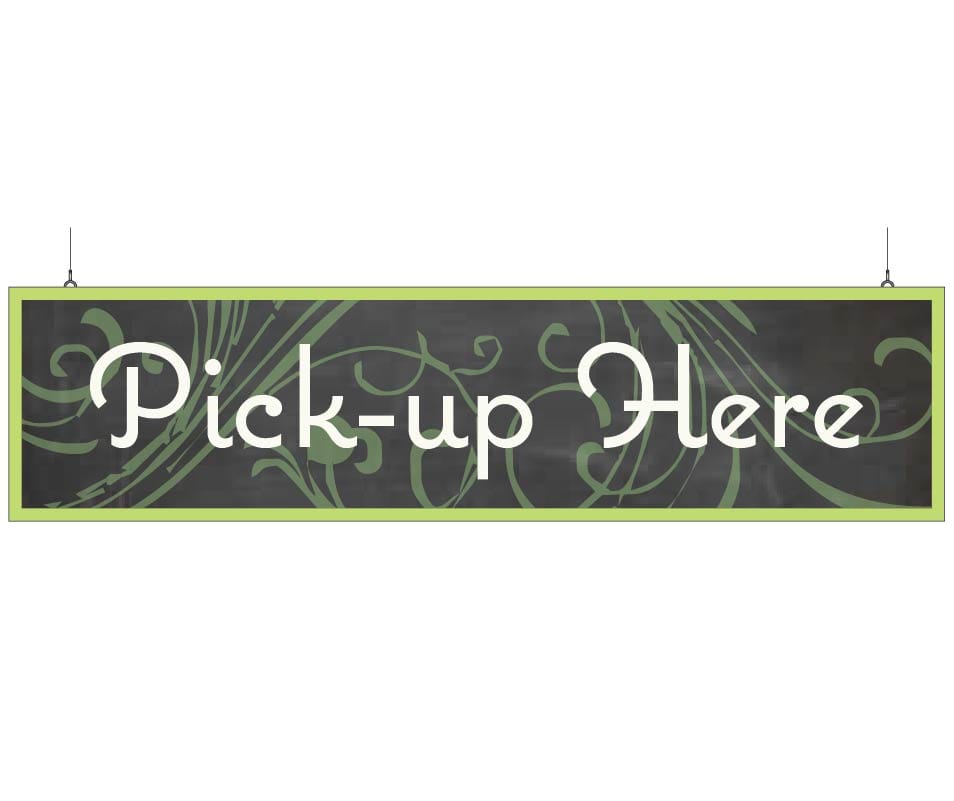 Department Sign, Hanging (Natural) - Pick-up Here Shop2It Retail - Department Sign, Hanging (Natural) - Pick-up Here