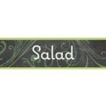 Natural Collection's large 9" tall by 36" wide hanging department sign with text "Salad" for Prepared Food Dept Wayfinding.